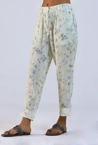 Off White Viscose Cotton Pant image 3