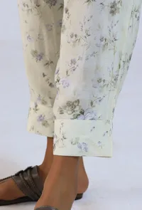 Off White Viscose Cotton Pant image 6