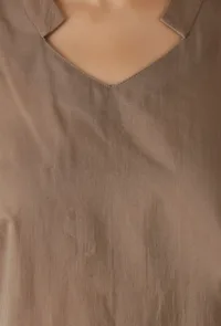 Mulmul Cotton Solid Tan Brown Top image 5