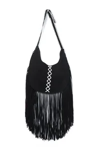 Onyx Black Suede Crossbody Bag image 2