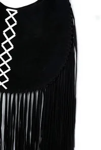 Onyx Black Suede Crossbody Bag image 4