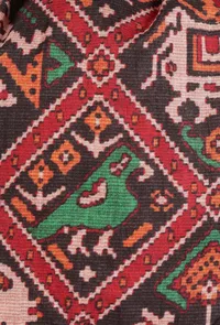 Eishika Black & Multi Silk Patola Print Potli With Tassels image 6