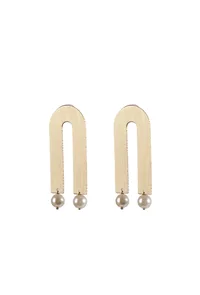 Golden arch Pearl Drop Earrings image 2