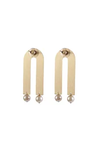 Golden arch Pearl Drop Earrings image 3