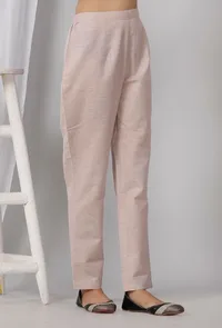 Pastel Purple Cotton Khadi Pants image 2