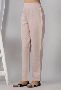 Pastel Purple Cotton Khadi Pants image 3