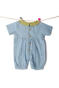 Baby Blue Bamboo Romper image 2