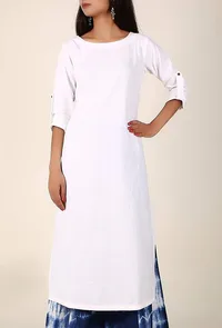 Ivory White Cotton Flex Kurta image 1