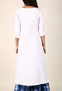 Ivory White Cotton Flex Kurta image 3