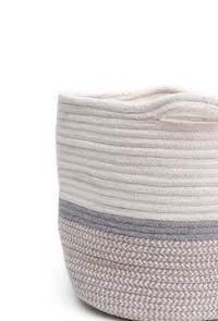 Fluff White Cotton Jute Basket image 4