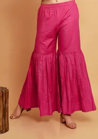Pink Checks Sharara Woven Pants image 3