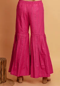 Pink Checks Sharara Woven Pants image 4