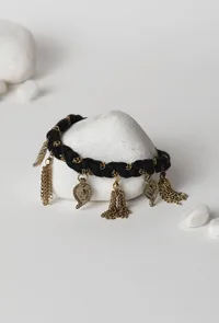 Black and Gold Anklet image 1