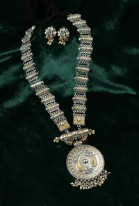 Maharani Mayur Oxidised Statement Necklace & Earrings Set image 1