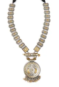 Maharani Mayur Oxidised Statement Necklace & Earrings Set image 4