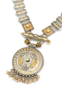 Maharani Mayur Oxidised Statement Necklace & Earrings Set image 5