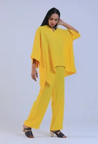 Yellow Color Vneck Co-ord Set image 3