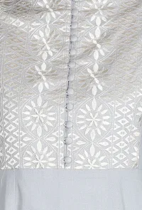 Set of 2: Grey Kurta & Pallazo With Kantha Embroidery image 5