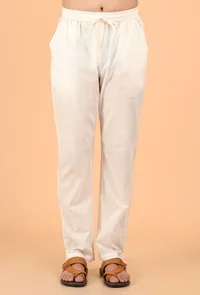White Cotton Mulmul Kurta & Pant image 4