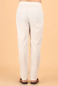 White Cotton Mulmul Kurta & Pant image 5