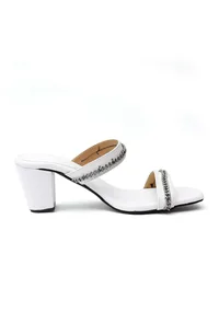 Snow White Chain Cruelty-Free Leather Heels image 4