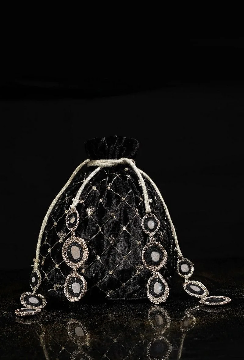 Black Velvet Potli Bag