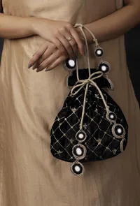 Black Velvet Potli Bag image 6