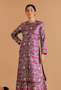 Mahira Allover Kalamkari Long Jacket Style Kurta image 1