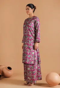 Mahira Allover Kalamkari Long Jacket Style Kurta image 3