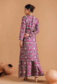 Mahira Allover Kalamkari Long Jacket Style Kurta image 4