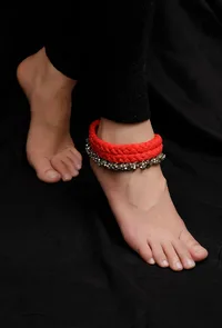Orange Tribal Anklet image 1