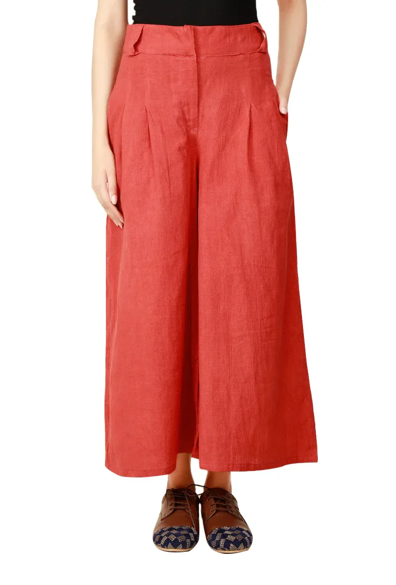 Red Cotton Culottes