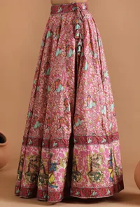 Anika Allover Kalamkari Kalidar Skirt image 3