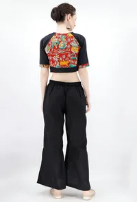 Black Pure Cotton Kalamkari Blouse image 3