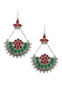 Multicolour Afghan German Silver Earrings image 2