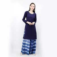 Cobalt Blue Cotton Slub Kurta image 2