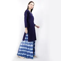 Cobalt Blue Cotton Slub Kurta image 4