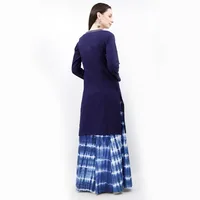 Cobalt Blue Cotton Slub Kurta image 5