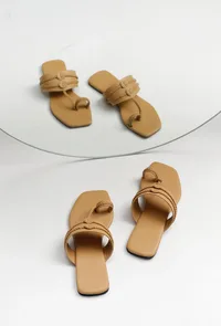 Golden Matt Cruelty Free Leather Inspired Kolhapuri image 1