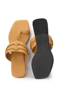 Golden Matt Cruelty Free Leather Inspired Kolhapuri image 4