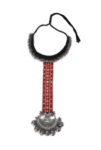 Black with Silver Beads Kutch Choker image 2