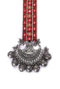 Black with Silver Beads Kutch Choker image 4