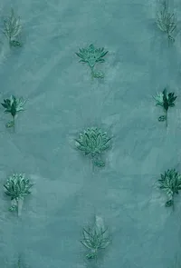 Dark Green Embroidered Organdy Kurta image 6