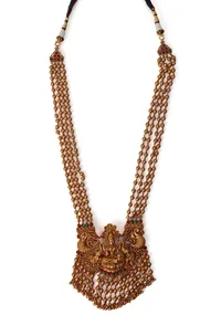 Amulyam Temple Heritage Kemp Necklace Set with Pearls image 2