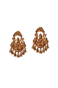 Amulyam Temple Heritage Kemp Necklace Set with Pearls image 5