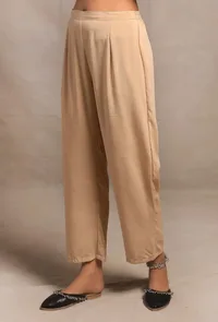 Ecru Straight Fit Narrow Pants image 2