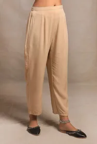Ecru Straight Fit Narrow Pants image 3