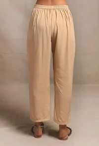Ecru Straight Fit Narrow Pants image 4
