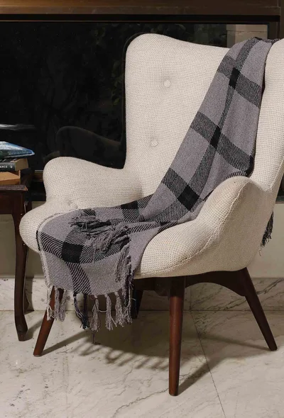 Estelle Grey Handloom Throw
