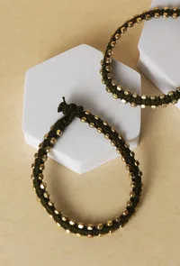 Set Of 2- Trisha Green German Silver Anklets image 1